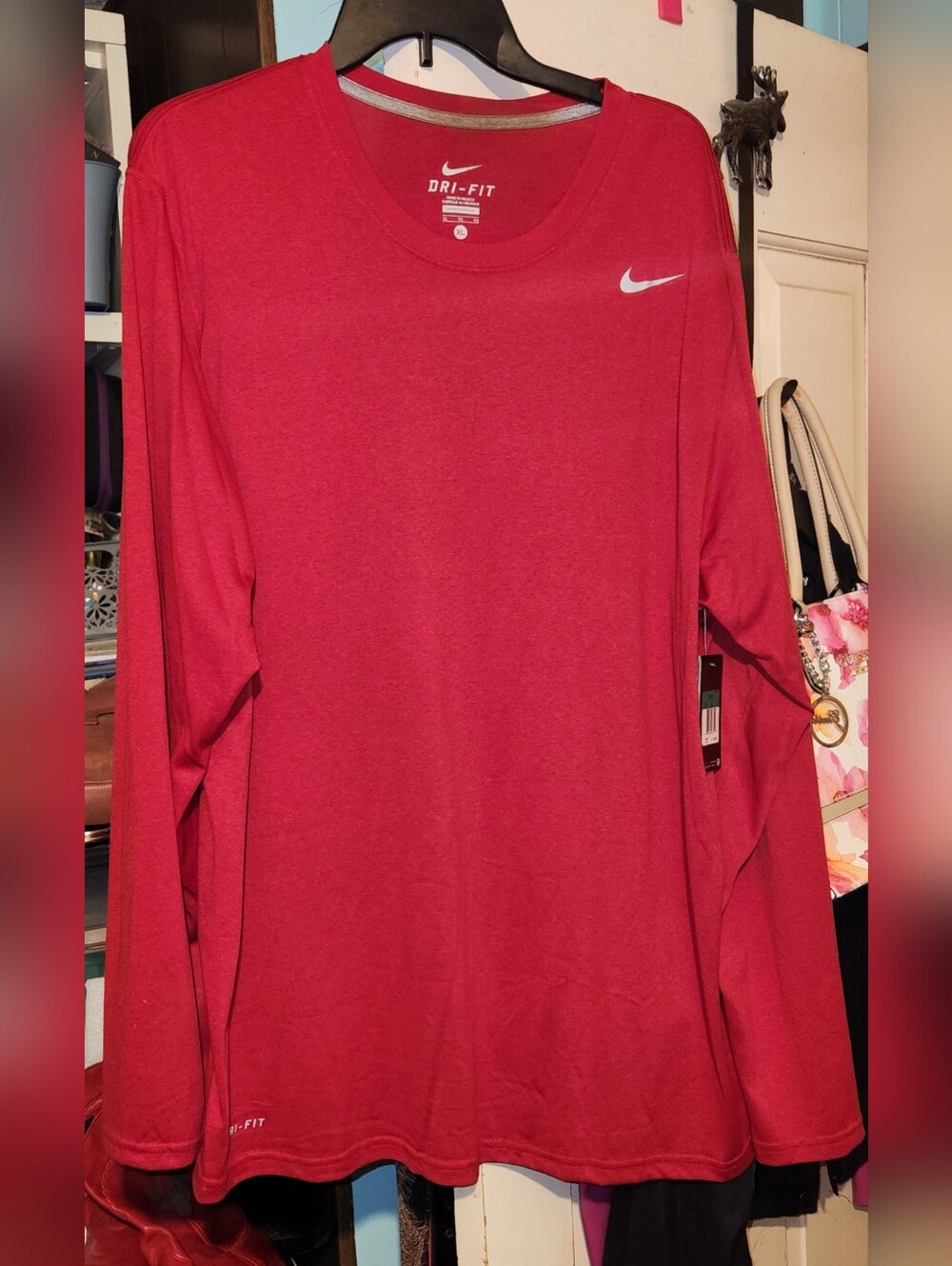 Nike Dri-FIT Long Sleeve Performance Tee - Red NWT size XL